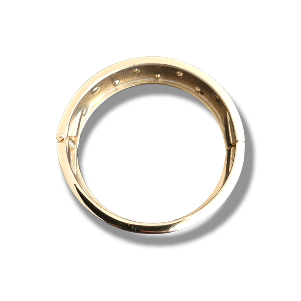 Park Lane | Sophisticated Gold Tone Crystal Embedded Hinged Bracelet - Picture 8 of 12